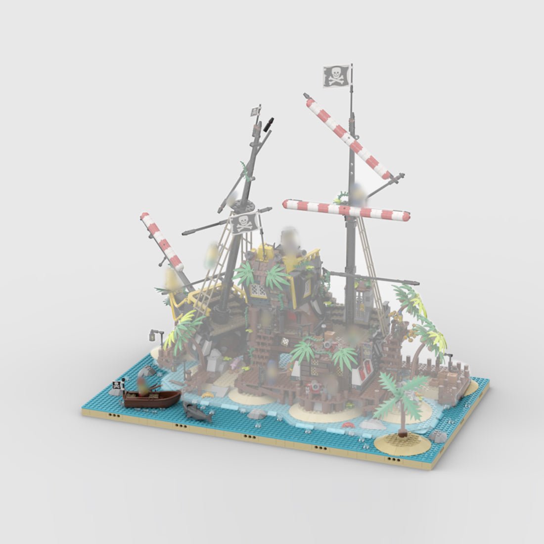 MOC - 210286 Pirate Shoreline Ocean Scene Base Building Blocks - LesDiy -