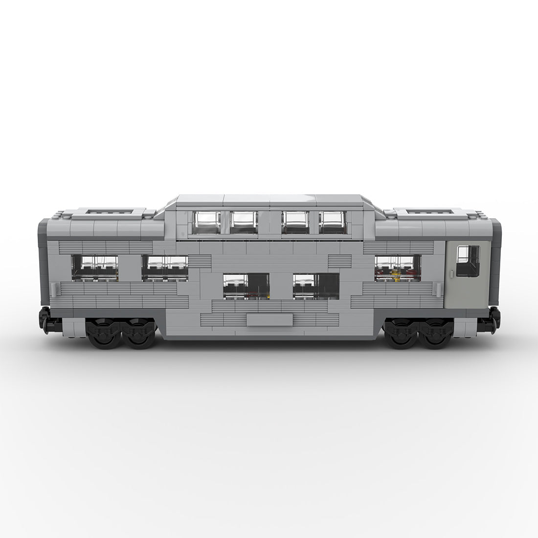 MOC-212051 Santa Fe Double-Decker Canopy Passenger Train Car Building Blocks-LesDiy-Locomotive-
