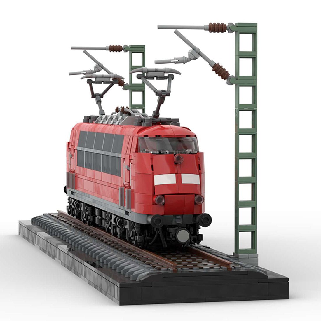 MOC - 212170 German BR103 Locomotive (red) Building Blocks - LesDiy - Building Blocks