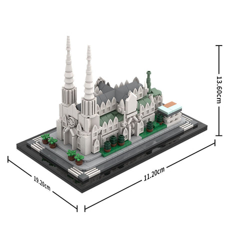 MOC - 212962 St. Patrick's Cathedral 1:800 Scale Building Blocks - LesDiy - Building Blocks