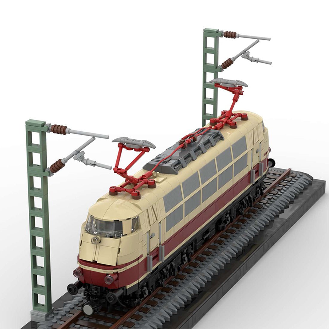 MOC - 213295 BR103 tan/dark - red Bluilding Blocks - LesDiy - Locomotive