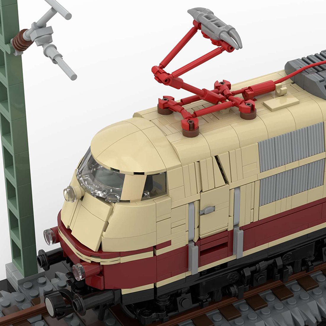MOC - 213295 BR103 tan/dark - red Bluilding Blocks - LesDiy - Locomotive