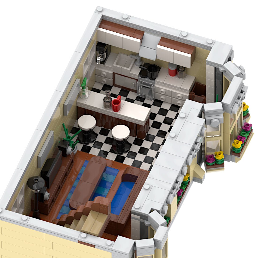 MOC - 214606 HiFi Shop & Residential House Building Blocks - LesDiy - Building Blocks