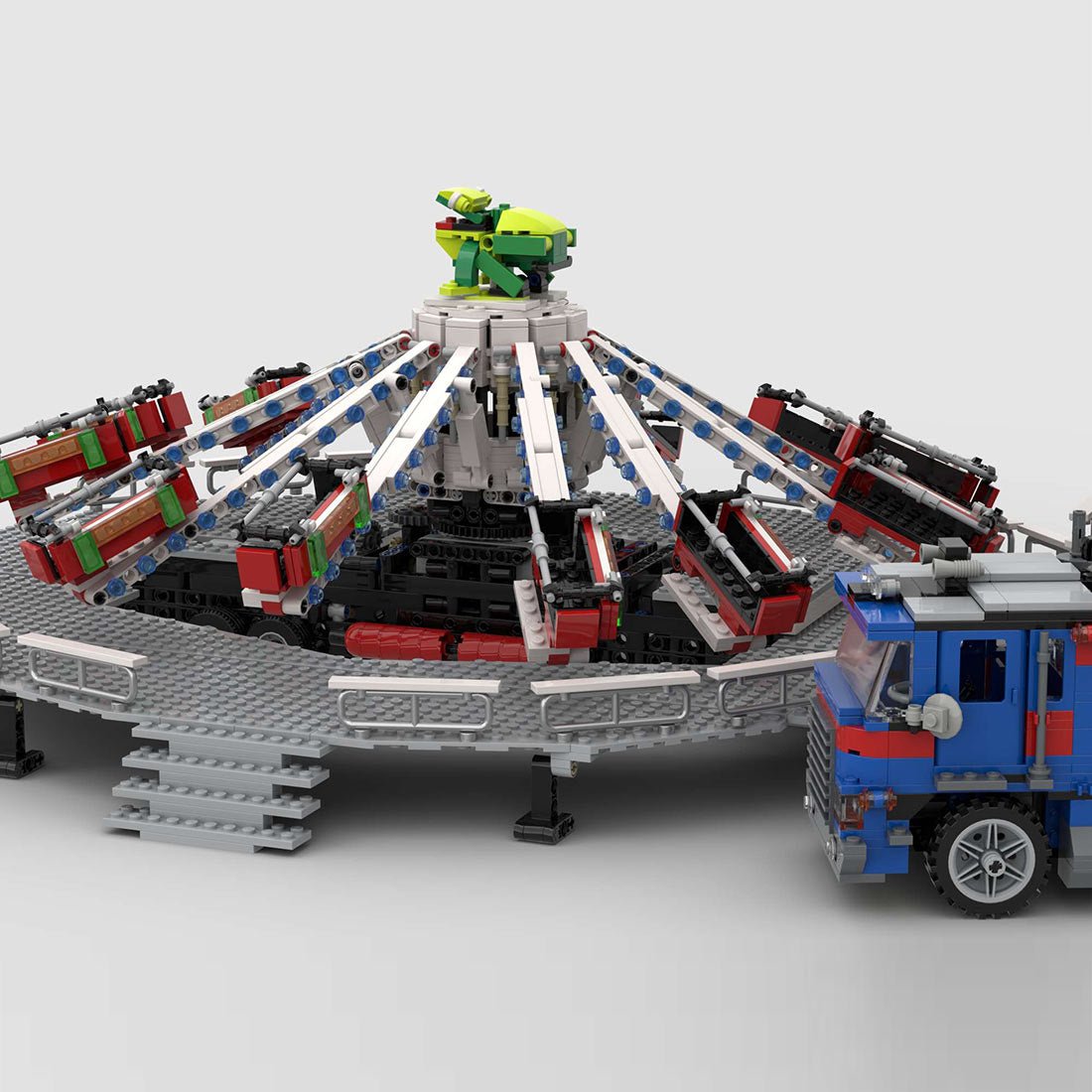 MOC - 214893 Fairground Crazy Frogs / Jump 'n' Smile Building Blocks - LesDiy -