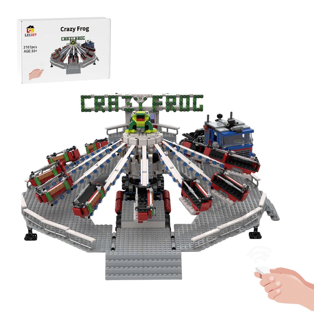 MOC - 214893 Fairground Crazy Frogs / Jump 'n' Smile Building Blocks - LesDiy -