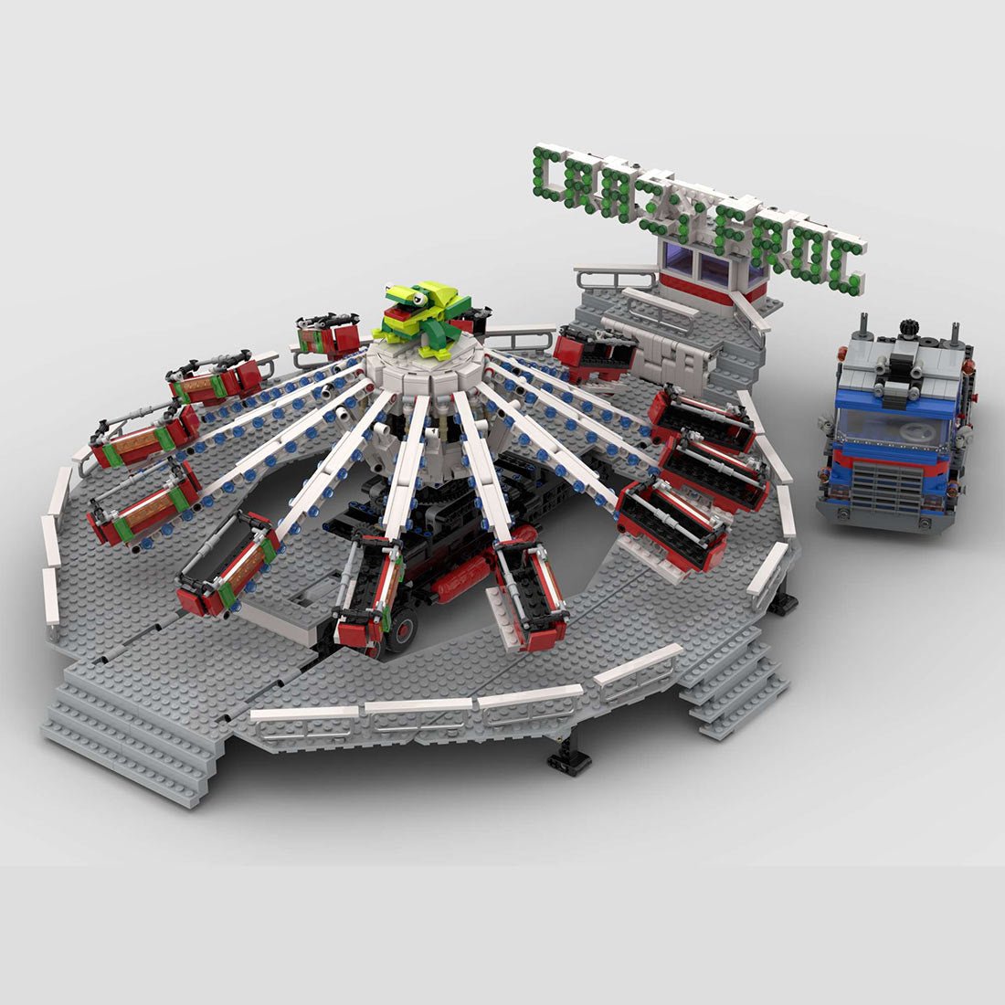 MOC - 214893 Fairground Crazy Frogs / Jump 'n' Smile Building Blocks - LesDiy -