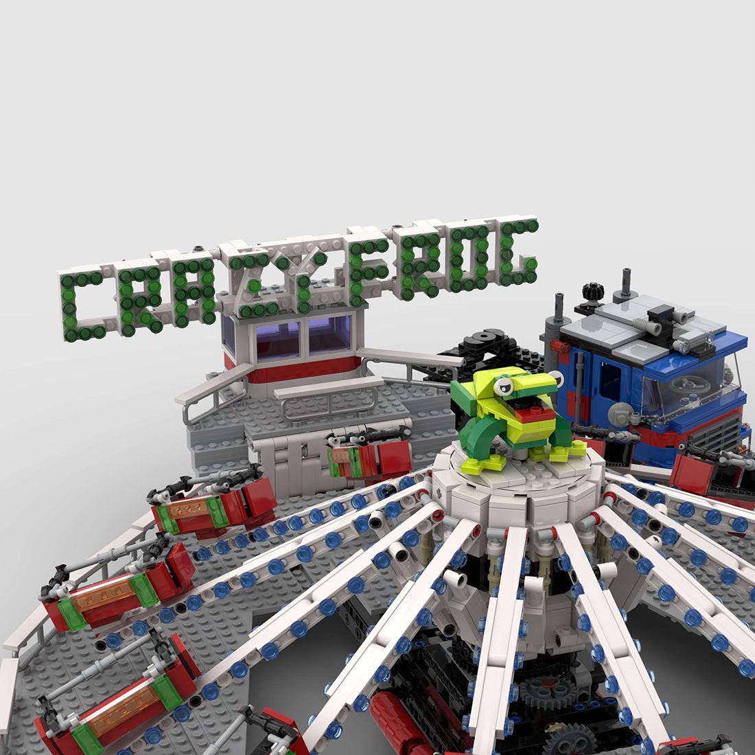 MOC - 214893 Fairground Crazy Frogs / Jump 'n' Smile Building Blocks - LesDiy -
