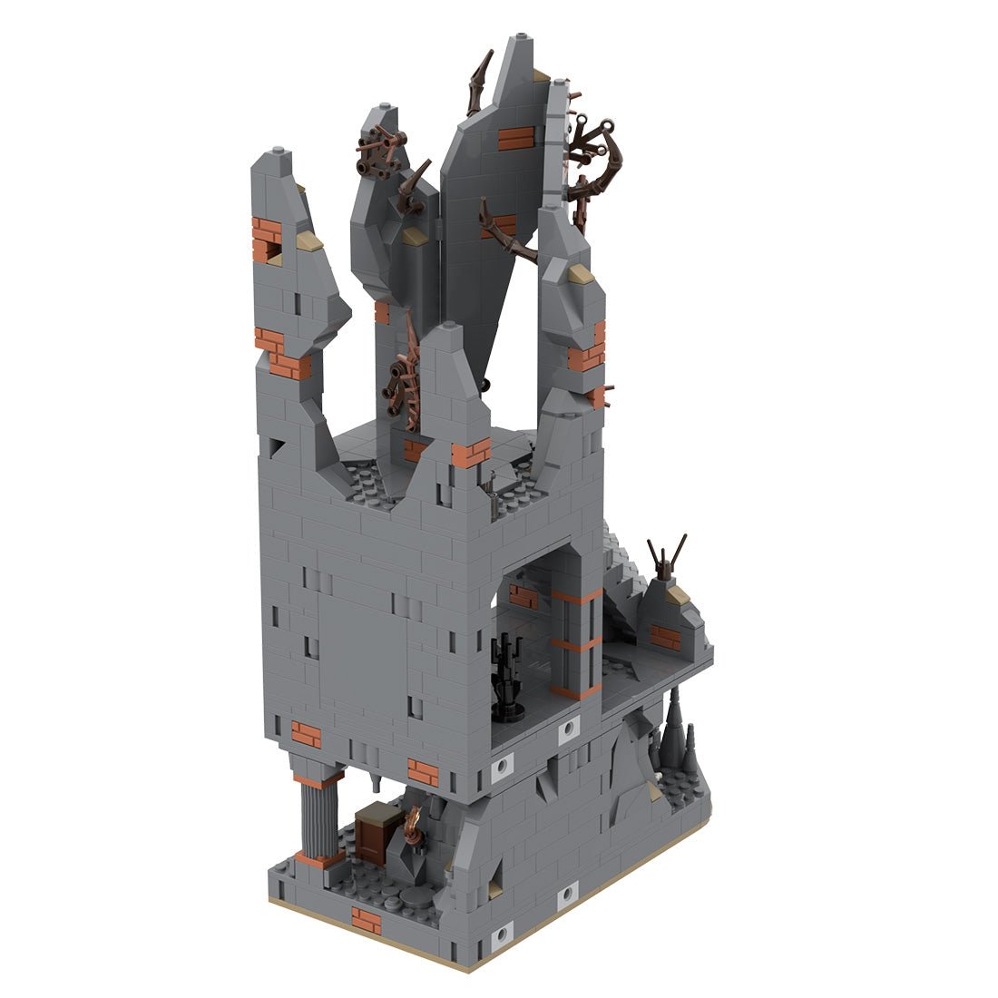 MOC - 216232 Part 3 Medieval Dark Magic Mountain Building Blocks - LesDiy - Building Blocks