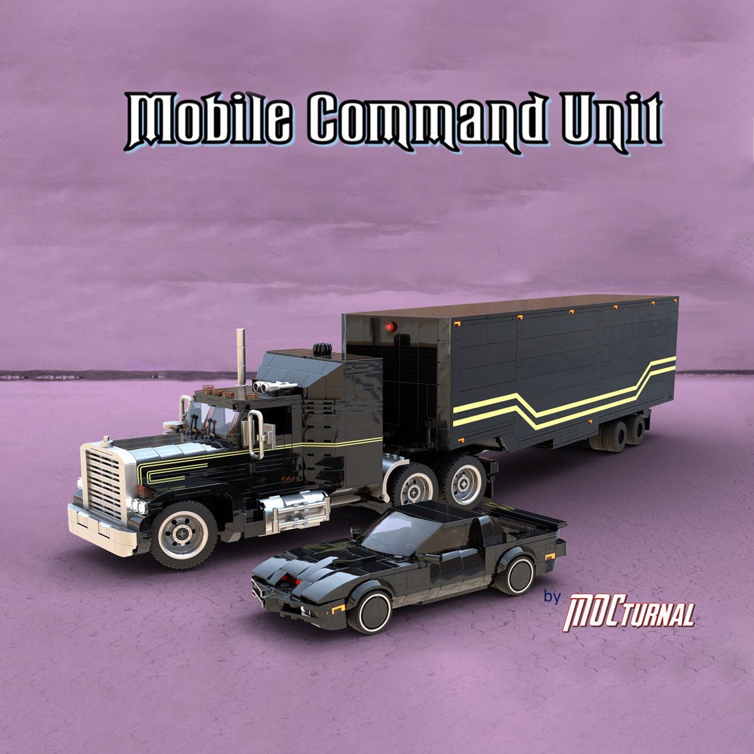 MOC - 216375 MOCturnal Knight Rider: KITT And the FLAG Mobile Command Unit Building Blocks - LesDiy -