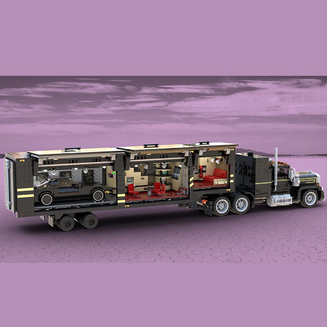 MOC - 216375 MOCturnal Knight Rider: KITT And the FLAG Mobile Command Unit Building Blocks - LesDiy -