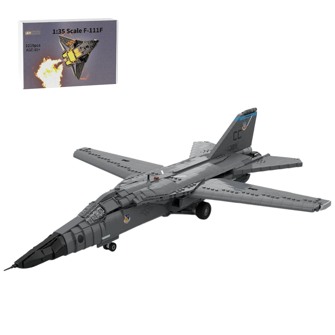 MOC - 217346 1:35 Scale F - 111F Aardvark Building Blocks - LesDiy - Building Blocks