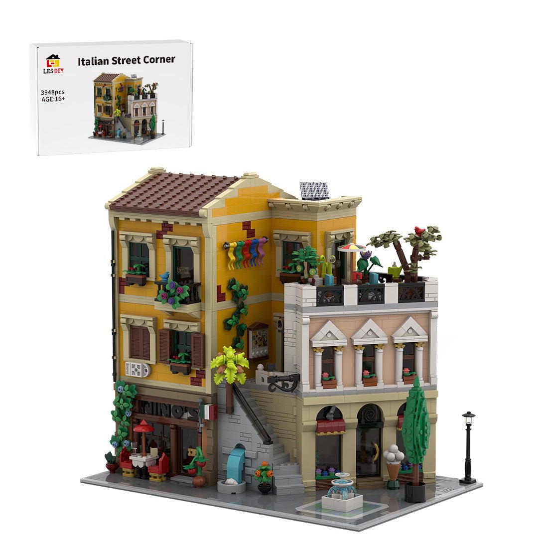 MOC - 217918 Italian Street Corner Building Blocks - LesDiy -