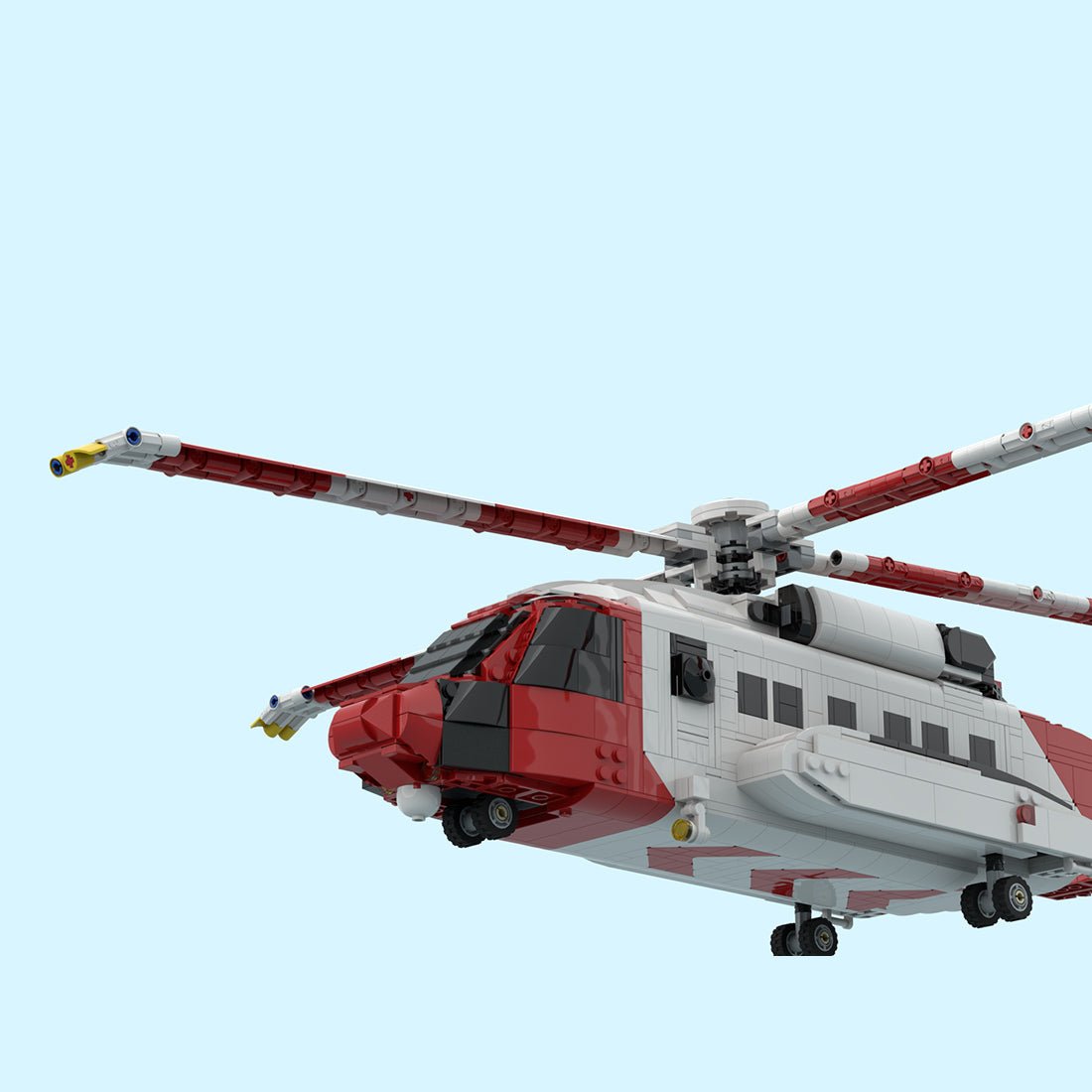 MOC - 219694 S - 92 Helibus Twin - Engine Medium Helicopter Building Blocks - LesDiy - Building Blocks
