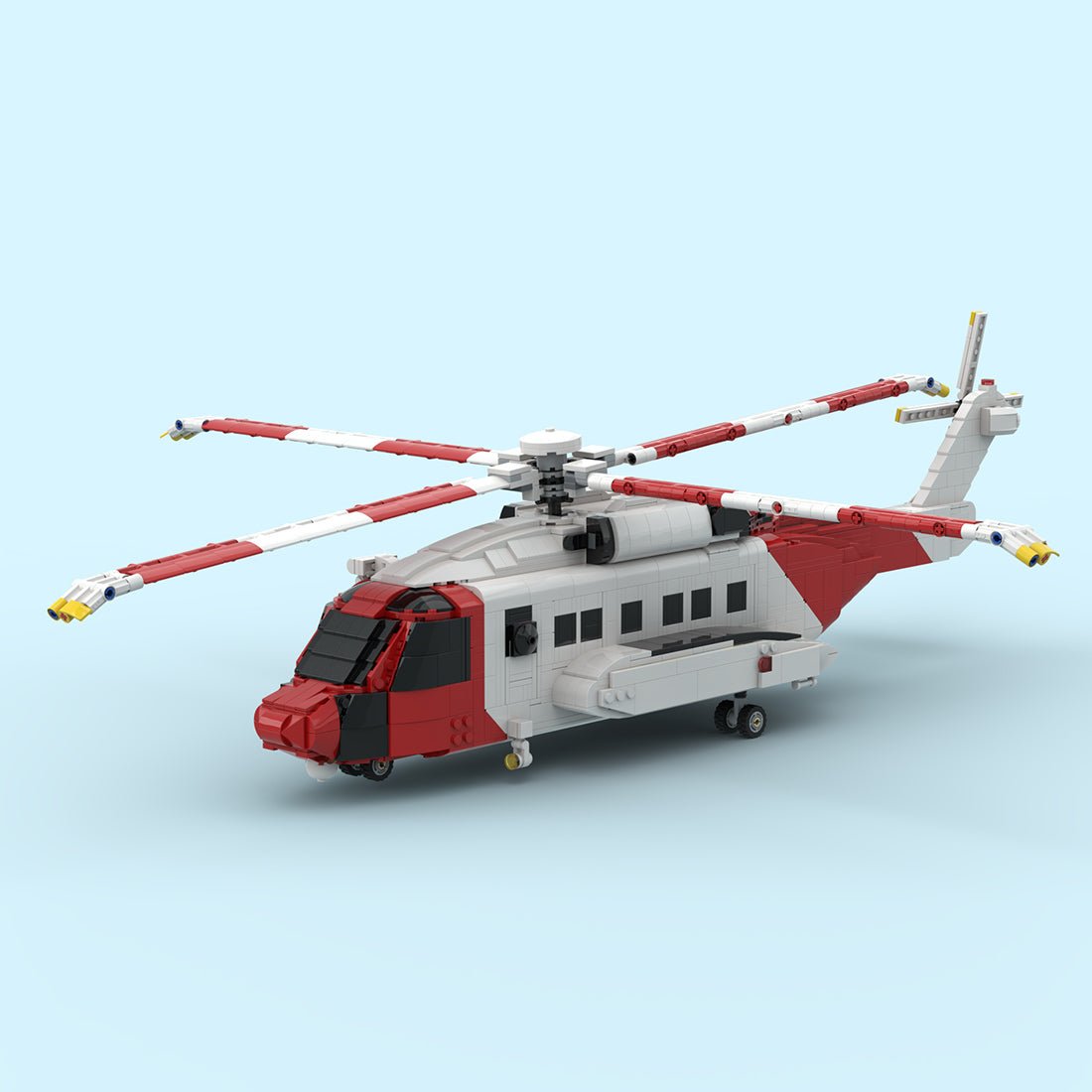 MOC - 219694 S - 92 Helibus Twin - Engine Medium Helicopter Building Blocks - LesDiy - Building Blocks