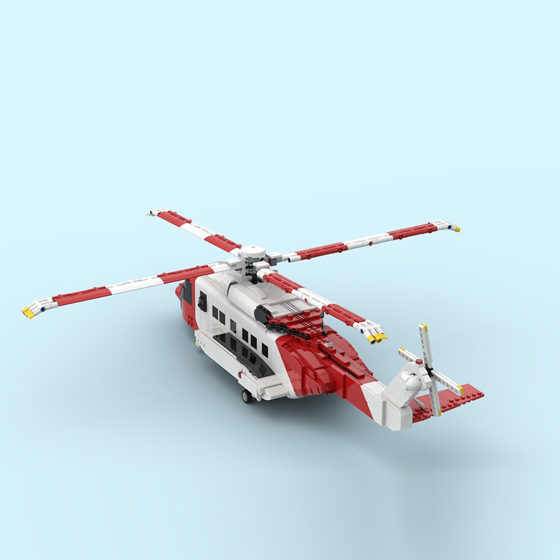 MOC - 219694 S - 92 Helibus Twin - Engine Medium Helicopter Building Blocks - LesDiy - Building Blocks