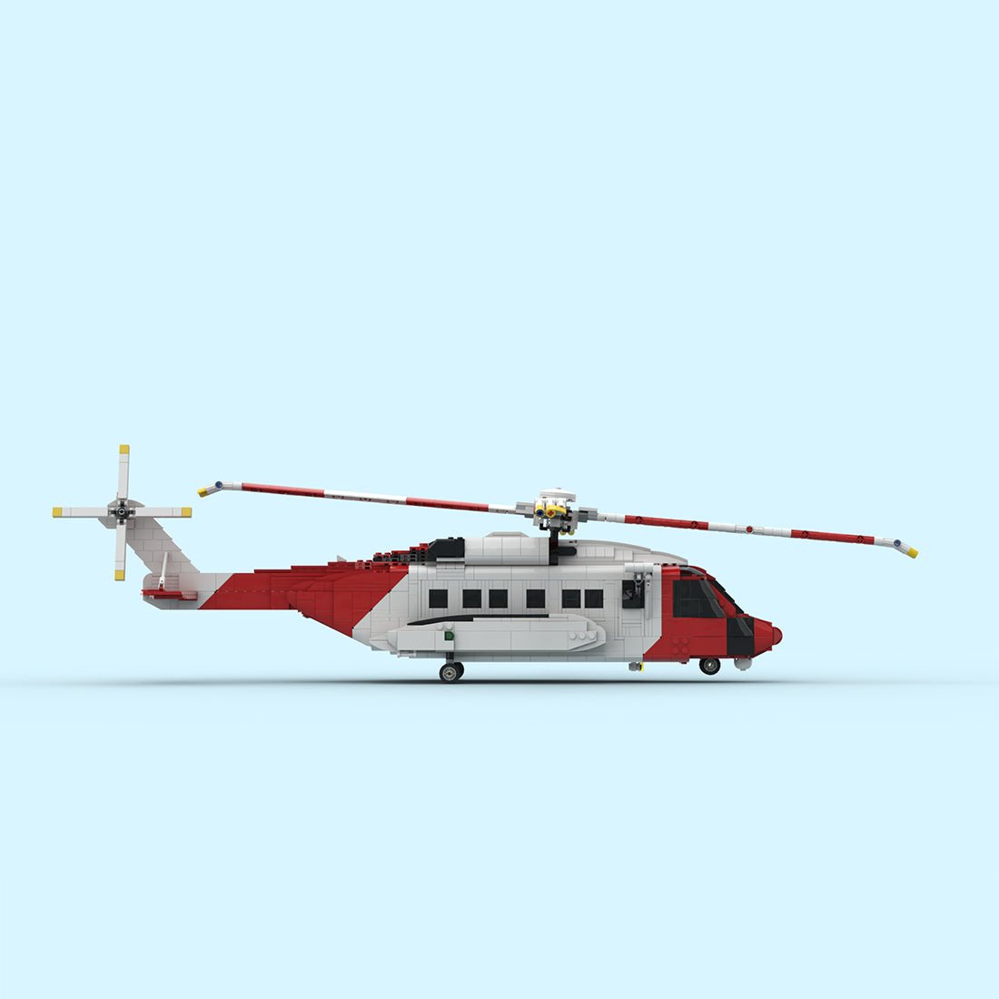 MOC - 219694 S - 92 Helibus Twin - Engine Medium Helicopter Building Blocks - LesDiy - Building Blocks