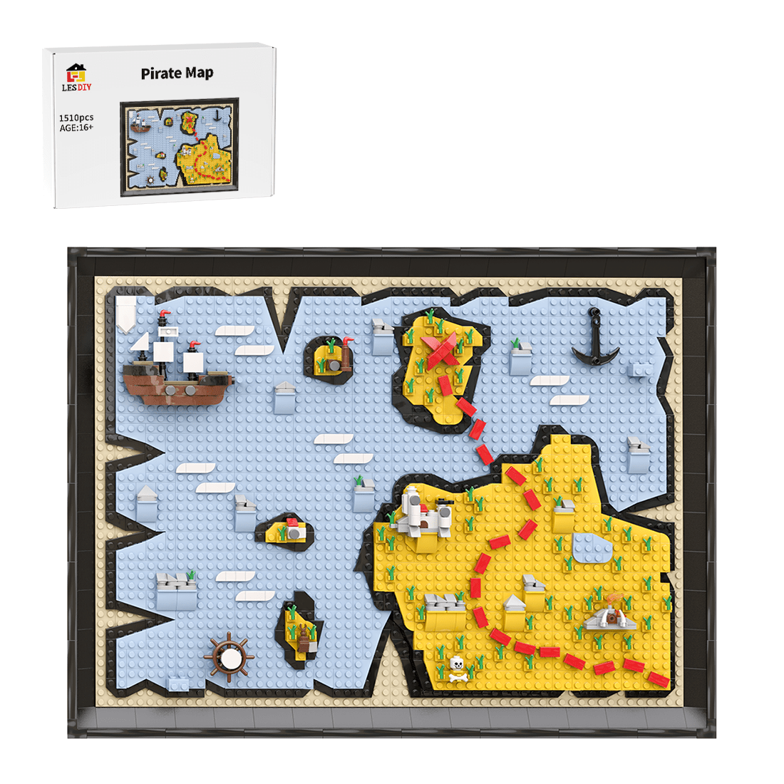 MOC - 220230 The Map - UCS Pirates Map Building Blocks - LesDiy - Building Blocks