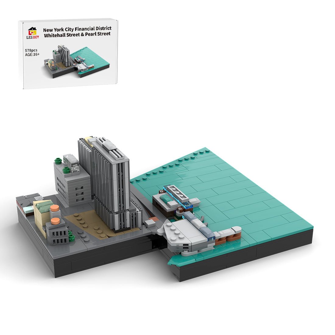 MOC - 221106 New York City Financial District - Whitehall Street & Pearl Street Building Blocks - LesDiy - Building Blocks