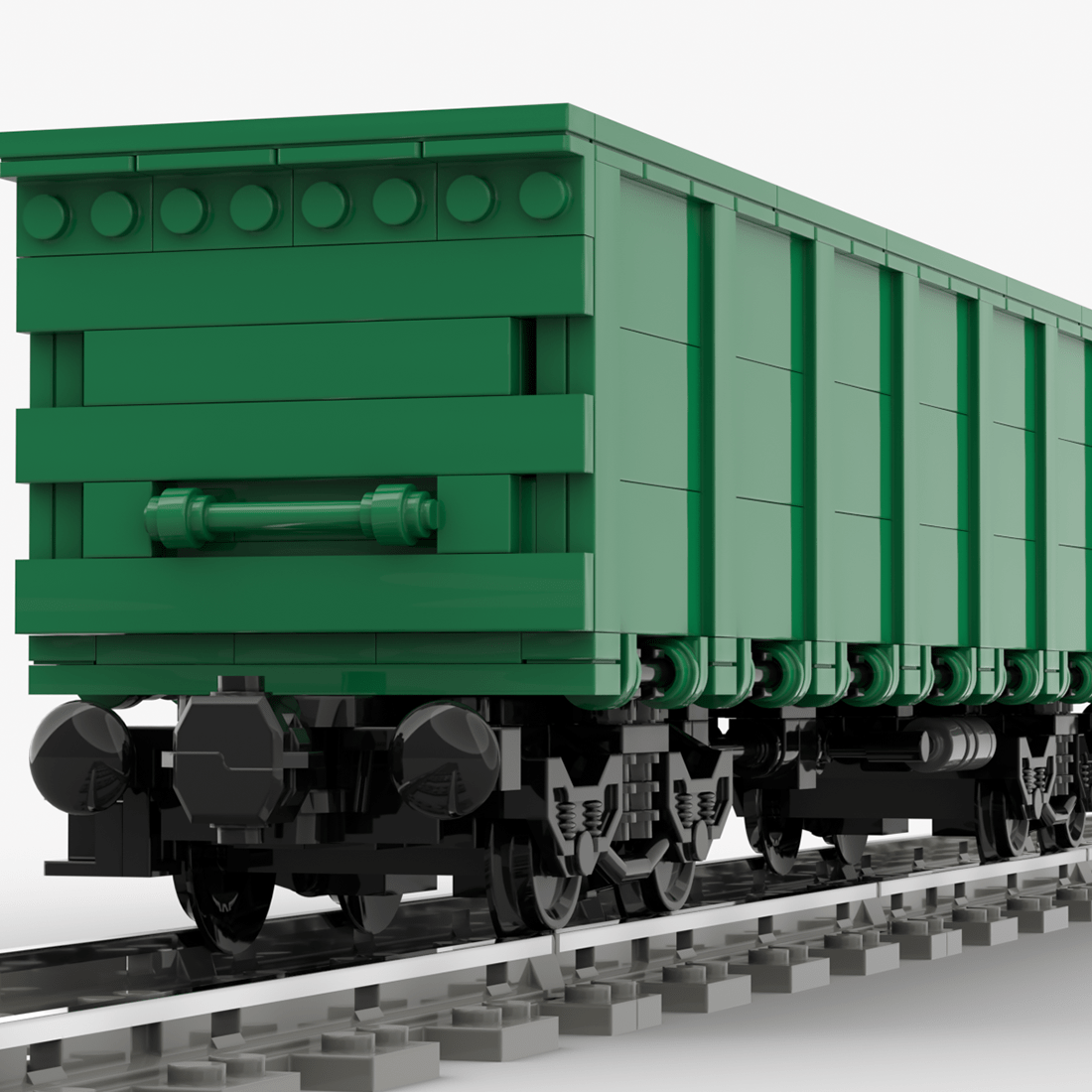 MOC - 221417 Open Goods Wagon with 4 axles U.S. style Bluilding Blocks - LesDiy - Locomotive