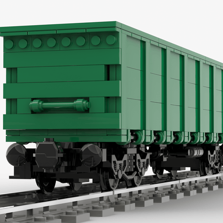 MOC - 221417 Open Goods Wagon with 4 axles U.S. style Bluilding Blocks - LesDiy - Locomotive