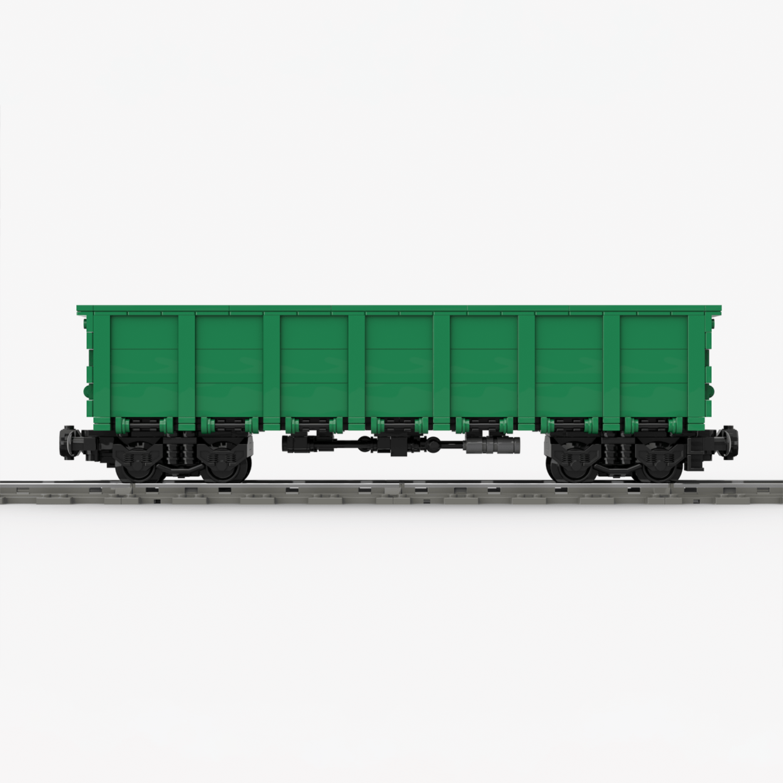 MOC - 221417 Open Goods Wagon with 4 axles U.S. style Bluilding Blocks - LesDiy - Locomotive