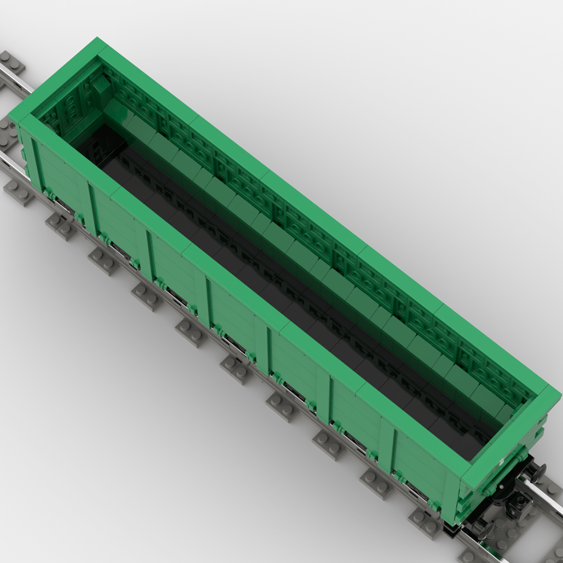 MOC - 221417 Open Goods Wagon with 4 axles U.S. style Bluilding Blocks - LesDiy - Locomotive