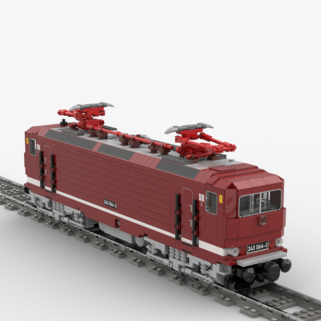 MOC - 221512 Electric Locomotive BR243 of the Deutsche Reichsbahn Bluilding Blocks - LesDiy - Locomotive
