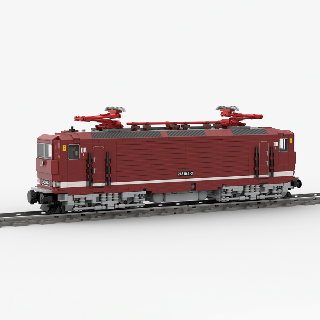 MOC - 221512 Electric Locomotive BR243 of the Deutsche Reichsbahn Bluilding Blocks - LesDiy - Locomotive