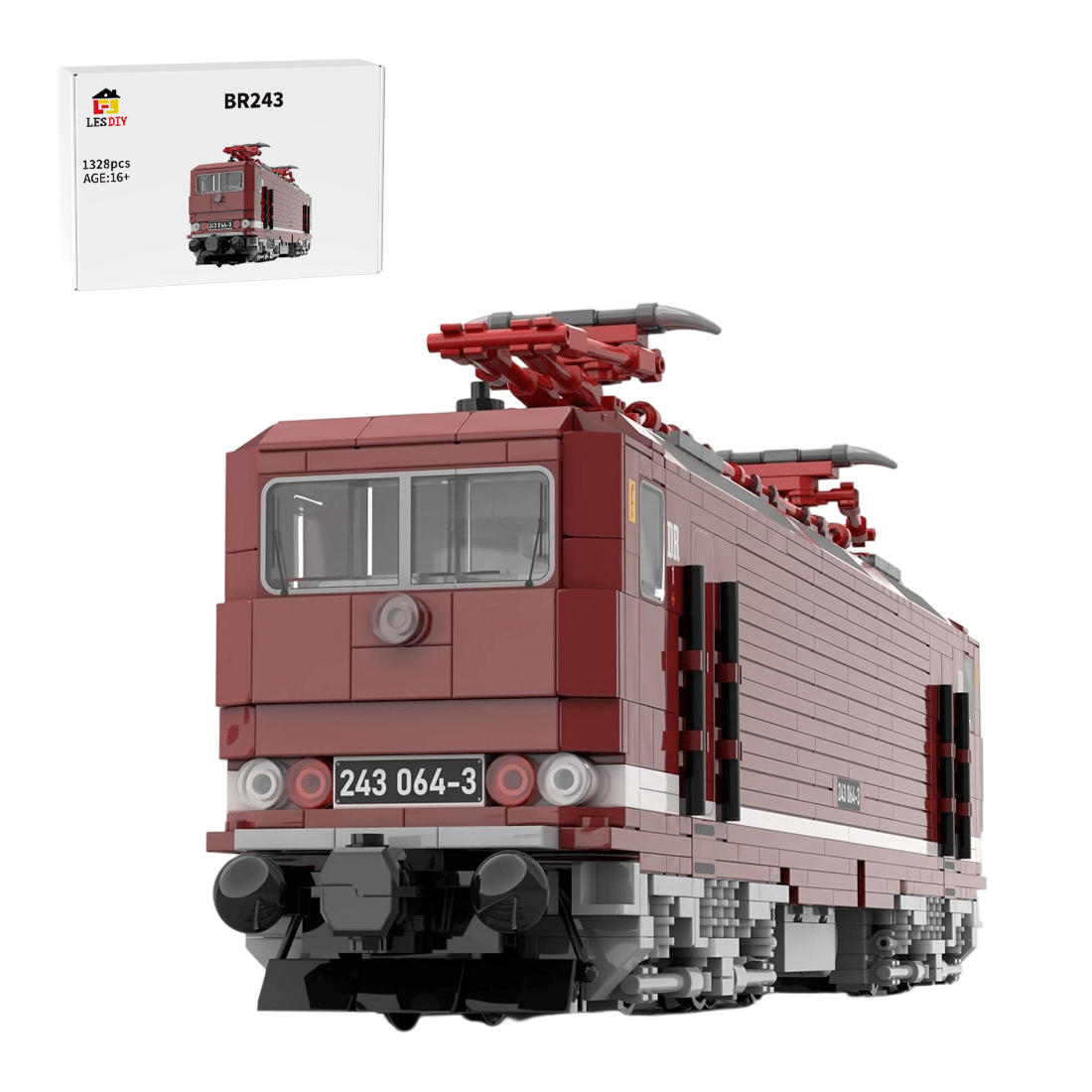 MOC - 221512 Electric Locomotive BR243 of the Deutsche Reichsbahn Bluilding Blocks - LesDiy - Locomotive