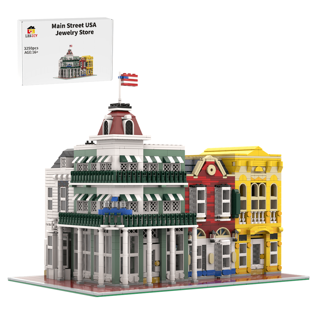 MOC - 222578 Main Street USA Jewelry Store | Deluxe Main Street USA ModularBuilding Blocks - LesDiy - Building Blocks