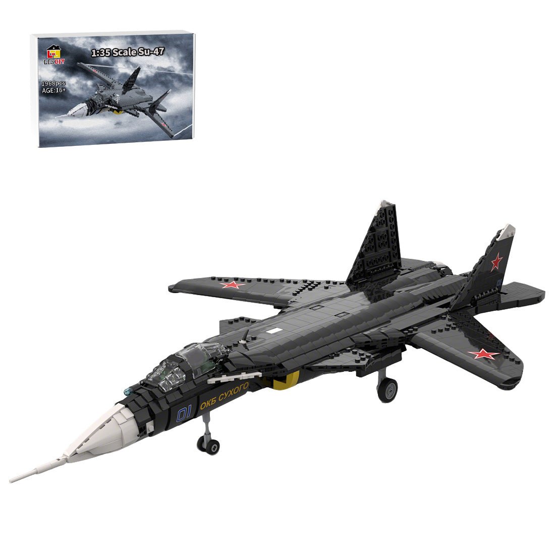 MOC - 222886 1:35 Scale Su - 47 Berkut Building Blocks - LesDiy - Building Blocks