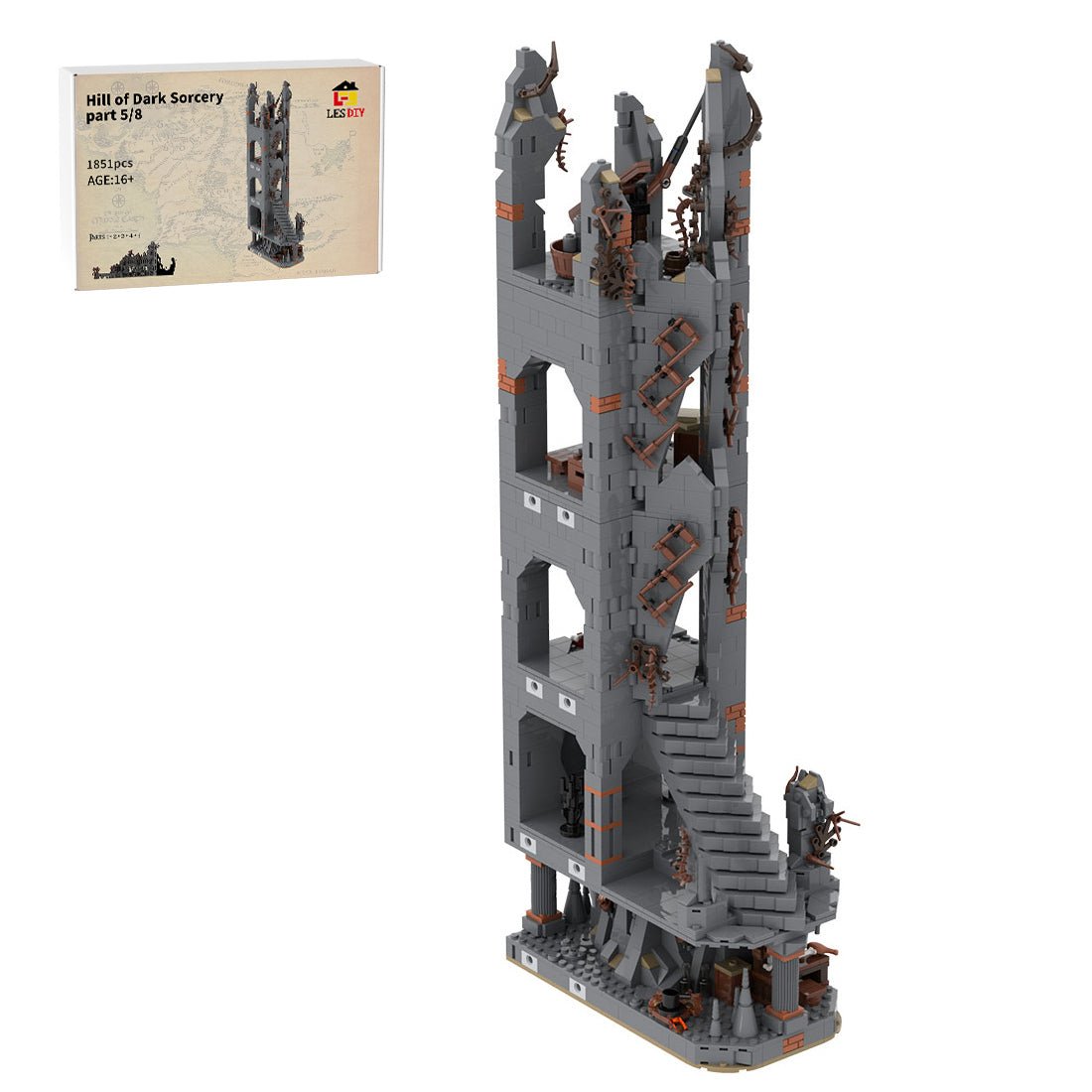 MOC - 223053 Part 5 Medieval Dark Magic Mountain Building Blocks - LesDiy - Building Blocks