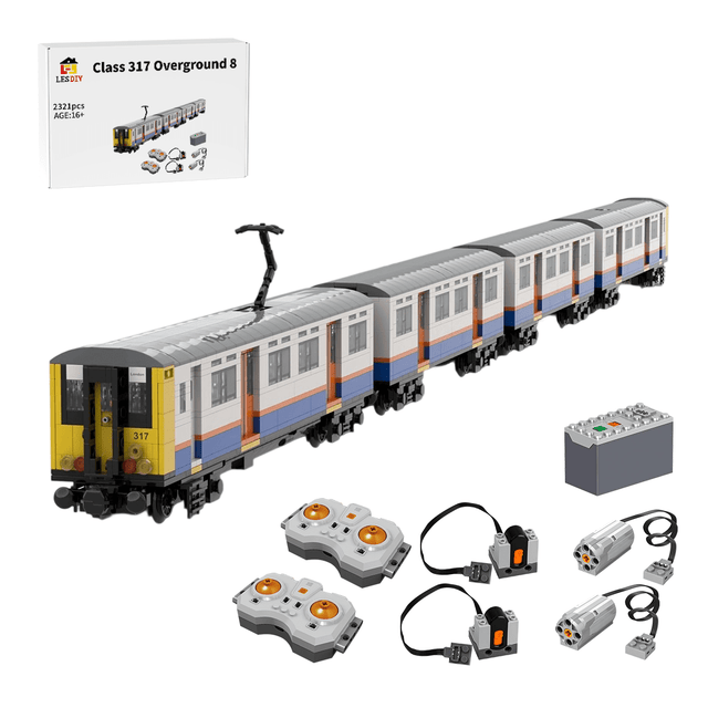 MOC - 223165 Class 317 Overground Livery| 8 - Wide | Power Functions Building Blocks - LesDiy - MOC