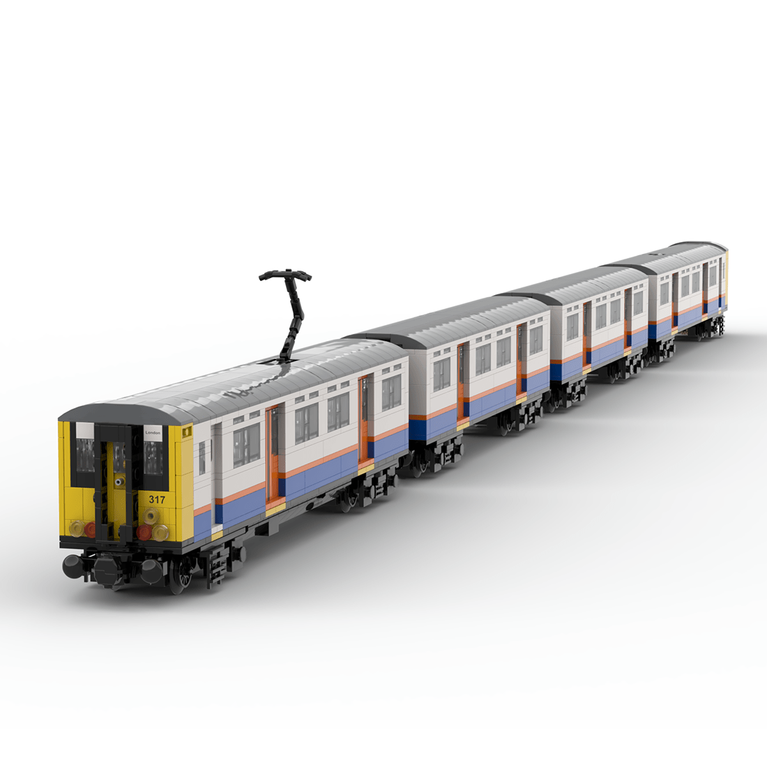 MOC - 223165 Class 317 Overground Livery| 8 - Wide | Power Functions Building Blocks - LesDiy - MOC