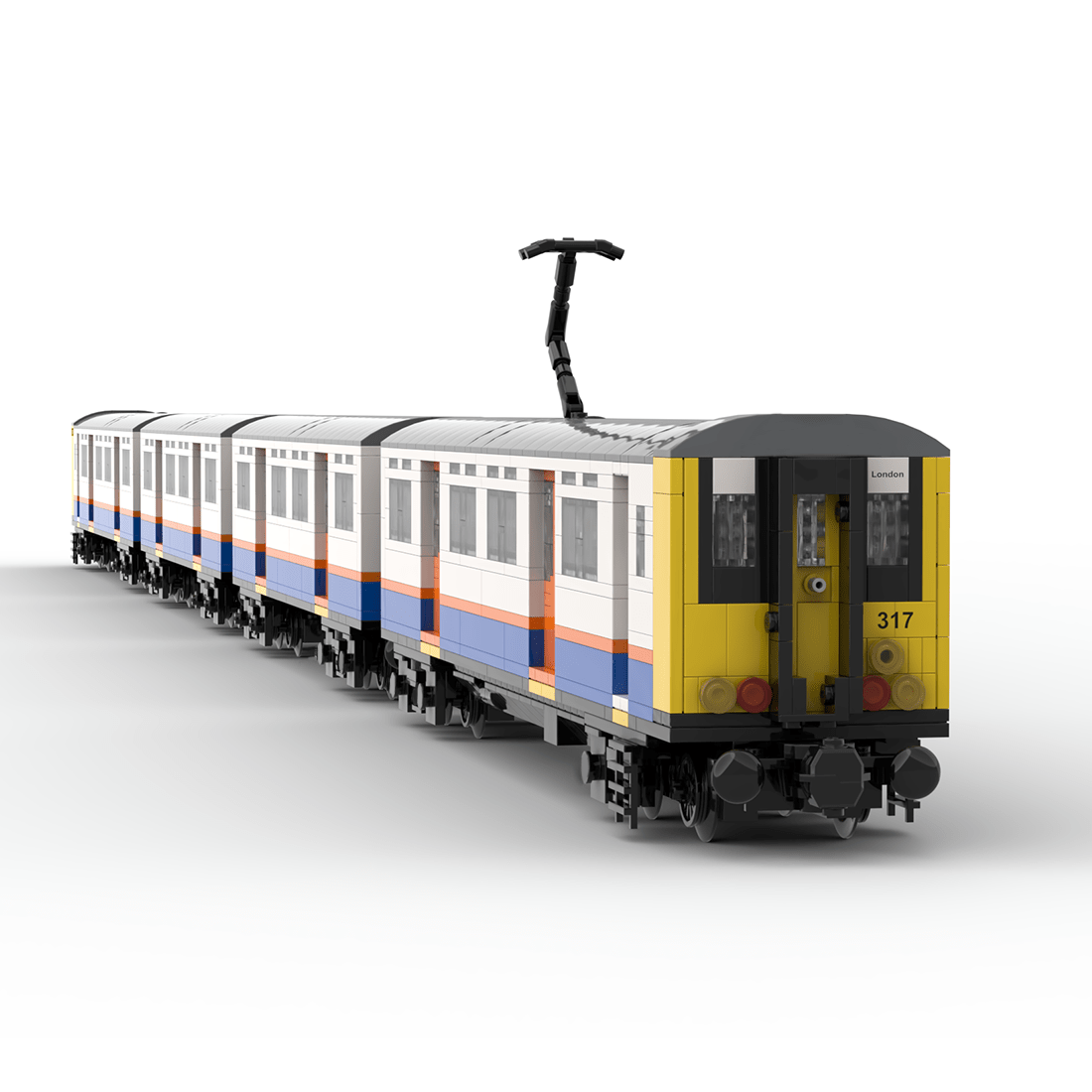 MOC - 223165 Class 317 Overground Livery| 8 - Wide | Power Functions Building Blocks - LesDiy - MOC