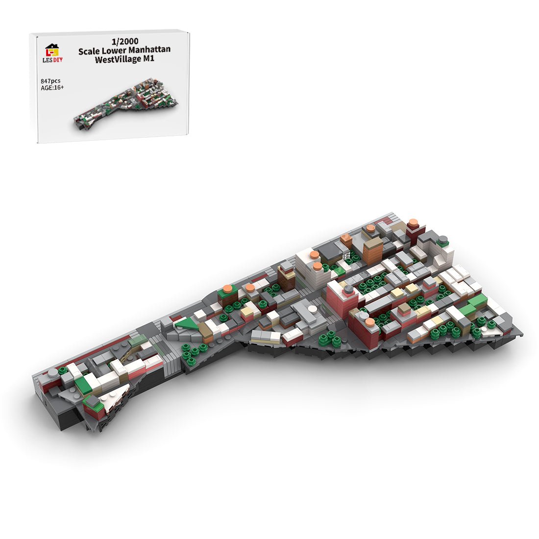 MOC - 225884 1/2000 Scale Lower Manhattan - WestVillage Module 1 Building Blocks - LesDiy - Building Blocks