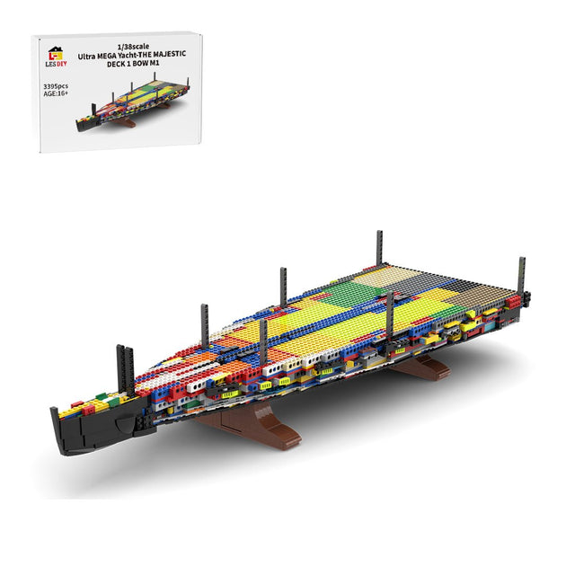 MOC - 230069 1/38 Scale Ultra MEGA Yacht - Part 1 Module 1 Deck 1 Bow Building Blocks - LesDiy - Building Blocks