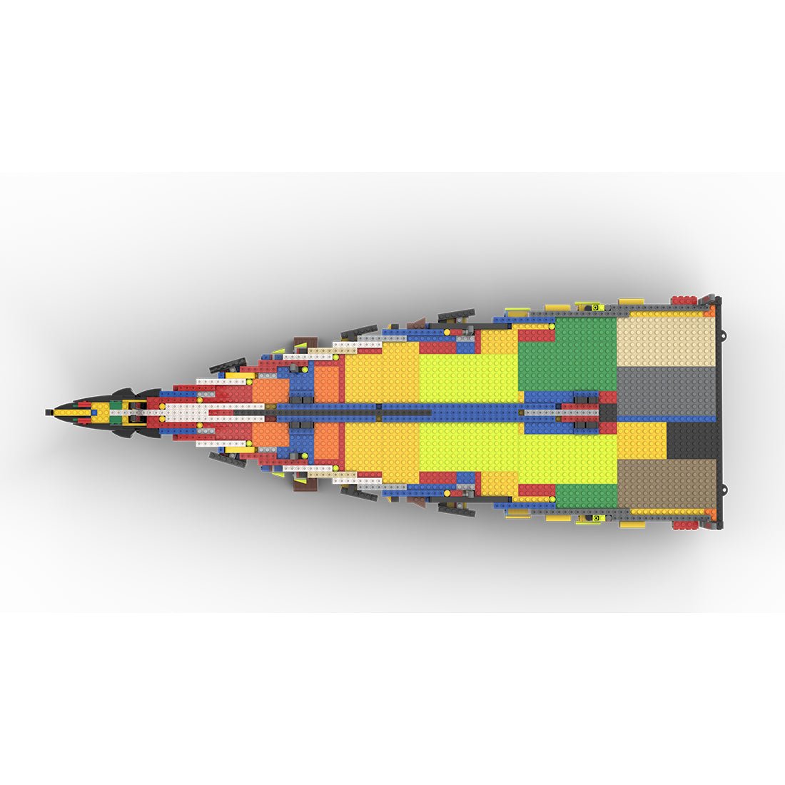 MOC - 230069 1/38 Scale Ultra MEGA Yacht - Part 1 Module 1 Deck 1 Bow Building Blocks - LesDiy - Building Blocks