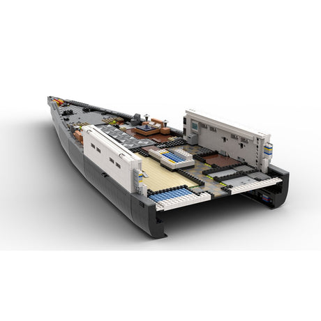 MOC - 230069 1/38 Scale Ultra MEGA Yacht - Part 1 Module 2 Deck 1 Bow Building Blocks - LesDiy - Building Blocks