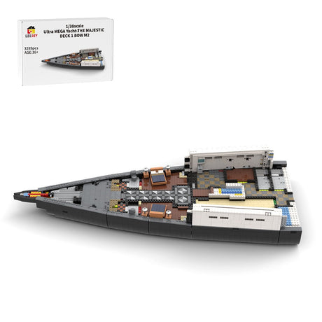 MOC - 230069 1/38 Scale Ultra MEGA Yacht - Part 1 Module 2 Deck 1 Bow Building Blocks - LesDiy - Building Blocks