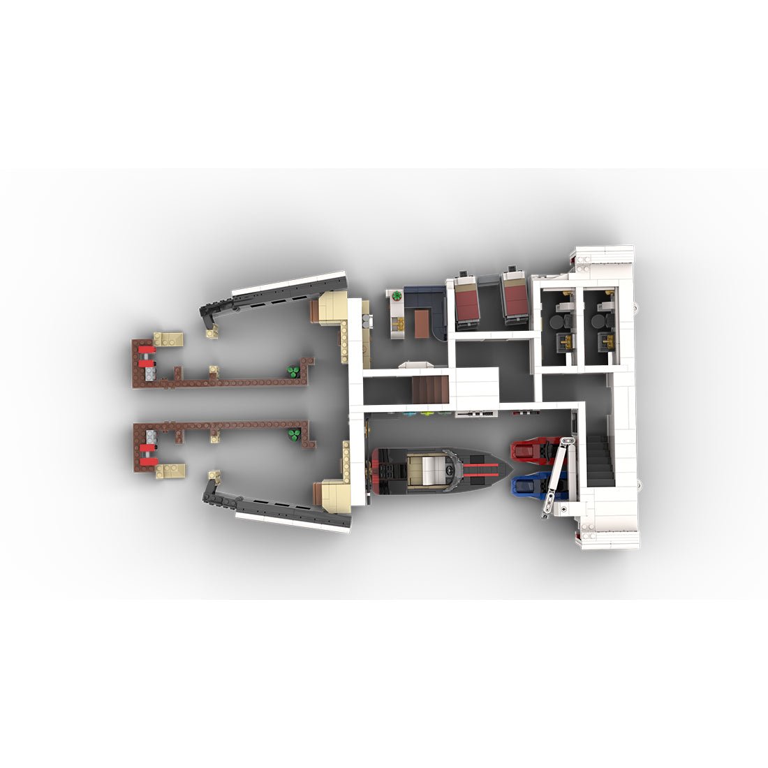 MOC - 230069 1/38 Scale Ultra MEGA Yacht - Part 1 Module 3 Deck 1 Bow Building Blocks - LesDiy - Building Blocks