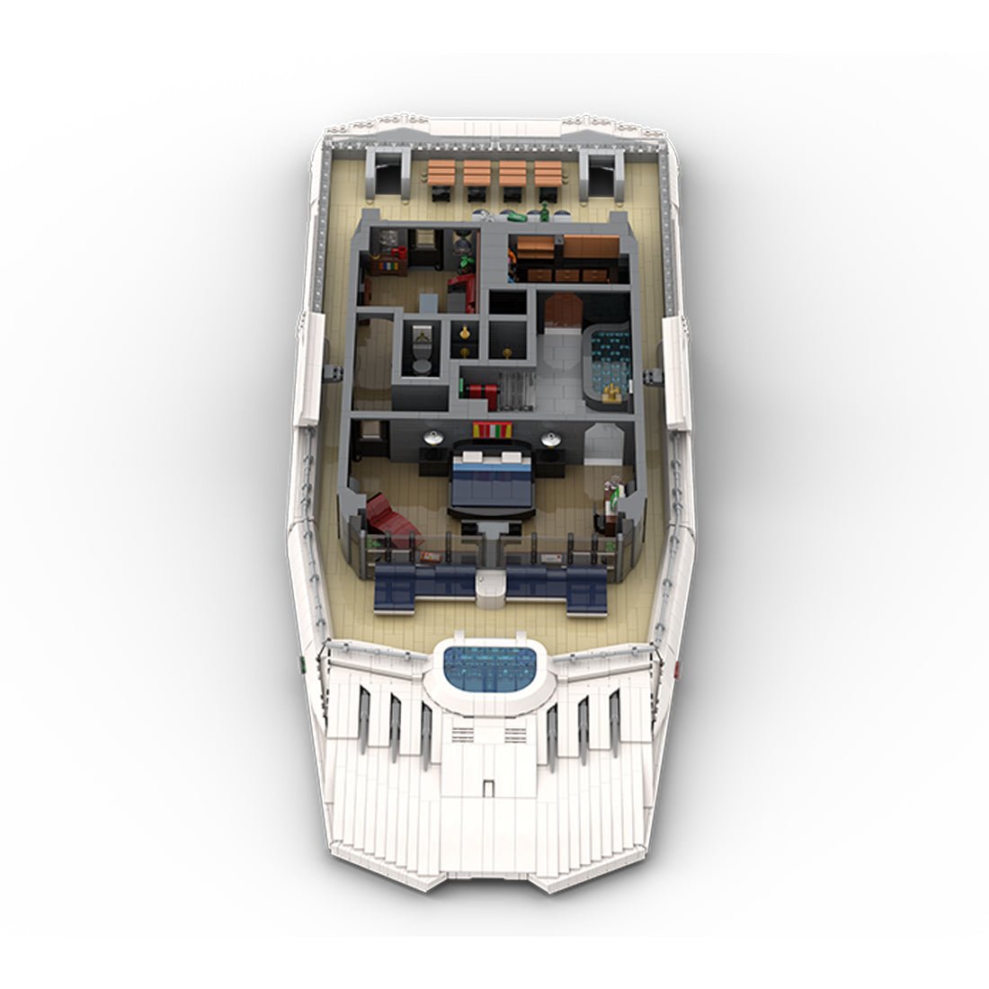 MOC - 230069 1/38 Scale Ultra MEGA Yacht - Part 10 Module 17 Deck 4 Owner's deck Building Blocks - LesDiy - Building Blocks