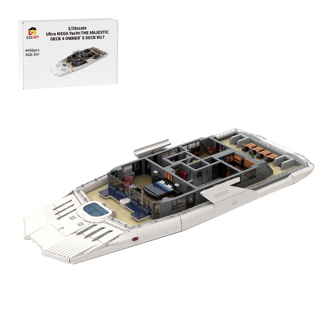 MOC - 230069 1/38 Scale Ultra MEGA Yacht - Part 10 Module 17 Deck 4 Owner's deck Building Blocks - LesDiy - Building Blocks