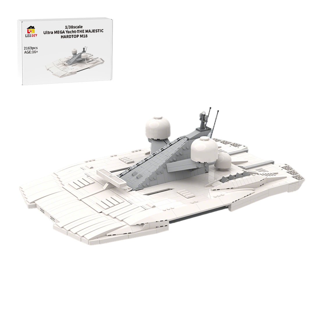 MOC - 230069 1/38 Scale Ultra MEGA Yacht - Part 11 Module 18 Hardtop Building Blocks - LesDiy - Building Blocks