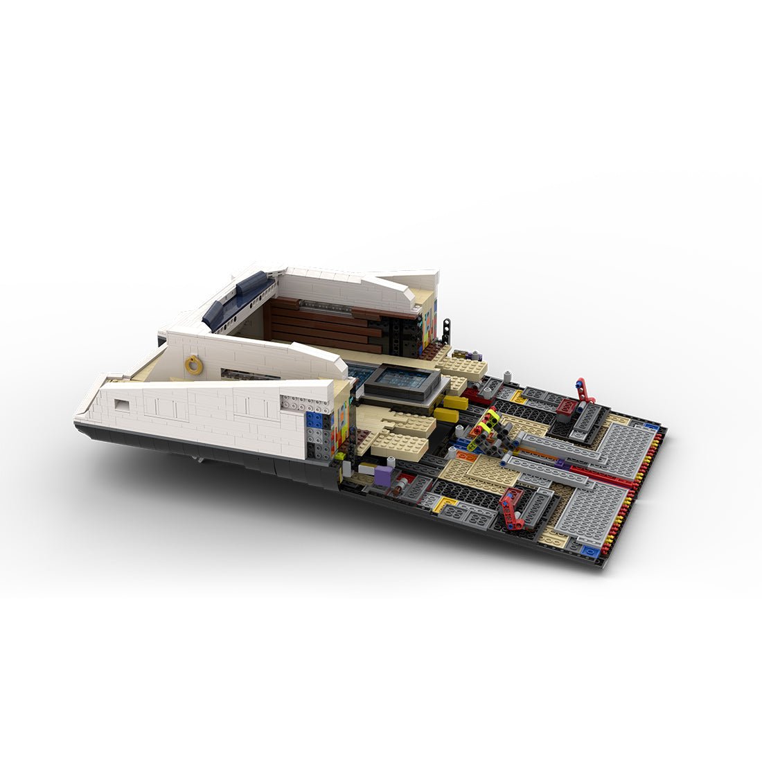 MOC - 230069 1/38 Scale Ultra MEGA Yacht - Part 2 Module 6 Deck 1 Stern Building Blocks - LesDiy - Building Blocks