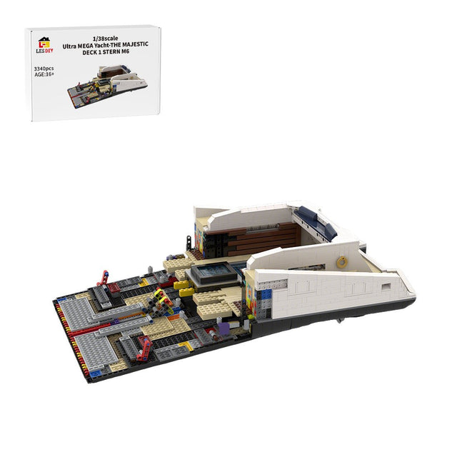 MOC - 230069 1/38 Scale Ultra MEGA Yacht - Part 2 Module 6 Deck 1 Stern Building Blocks - LesDiy - Building Blocks