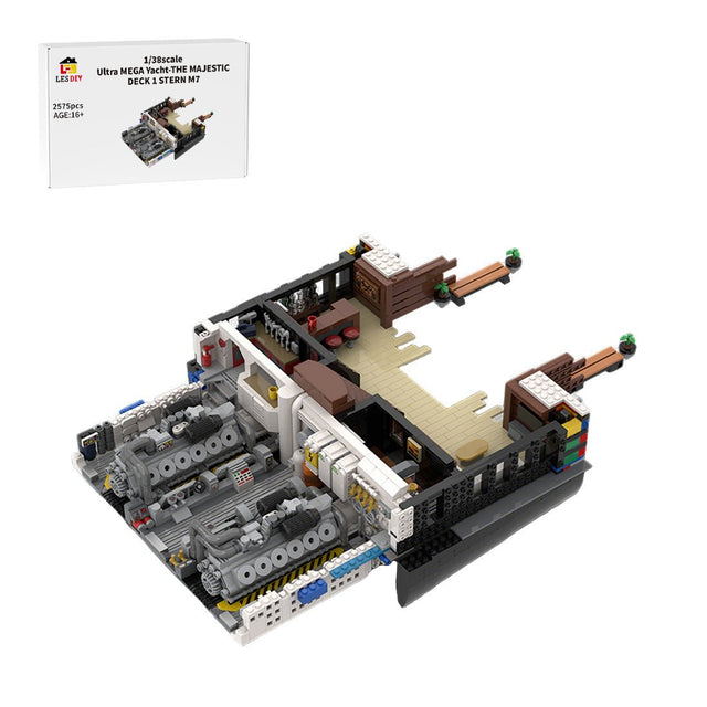 MOC - 230069 1/38 Scale Ultra MEGA Yacht - Part 2 Module 7 Deck 1 Stern Building Block - LesDiy - Building Blocks