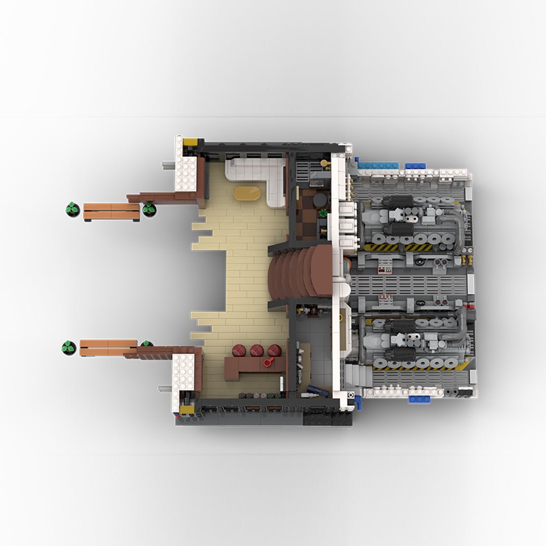 MOC - 230069 1/38 Scale Ultra MEGA Yacht - Part 2 Module 7 Deck 1 Stern Building Block - LesDiy - Building Blocks