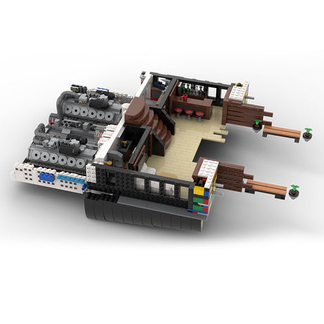 MOC - 230069 1/38 Scale Ultra MEGA Yacht - Part 2 Module 7 Deck 1 Stern Building Block - LesDiy - Building Blocks