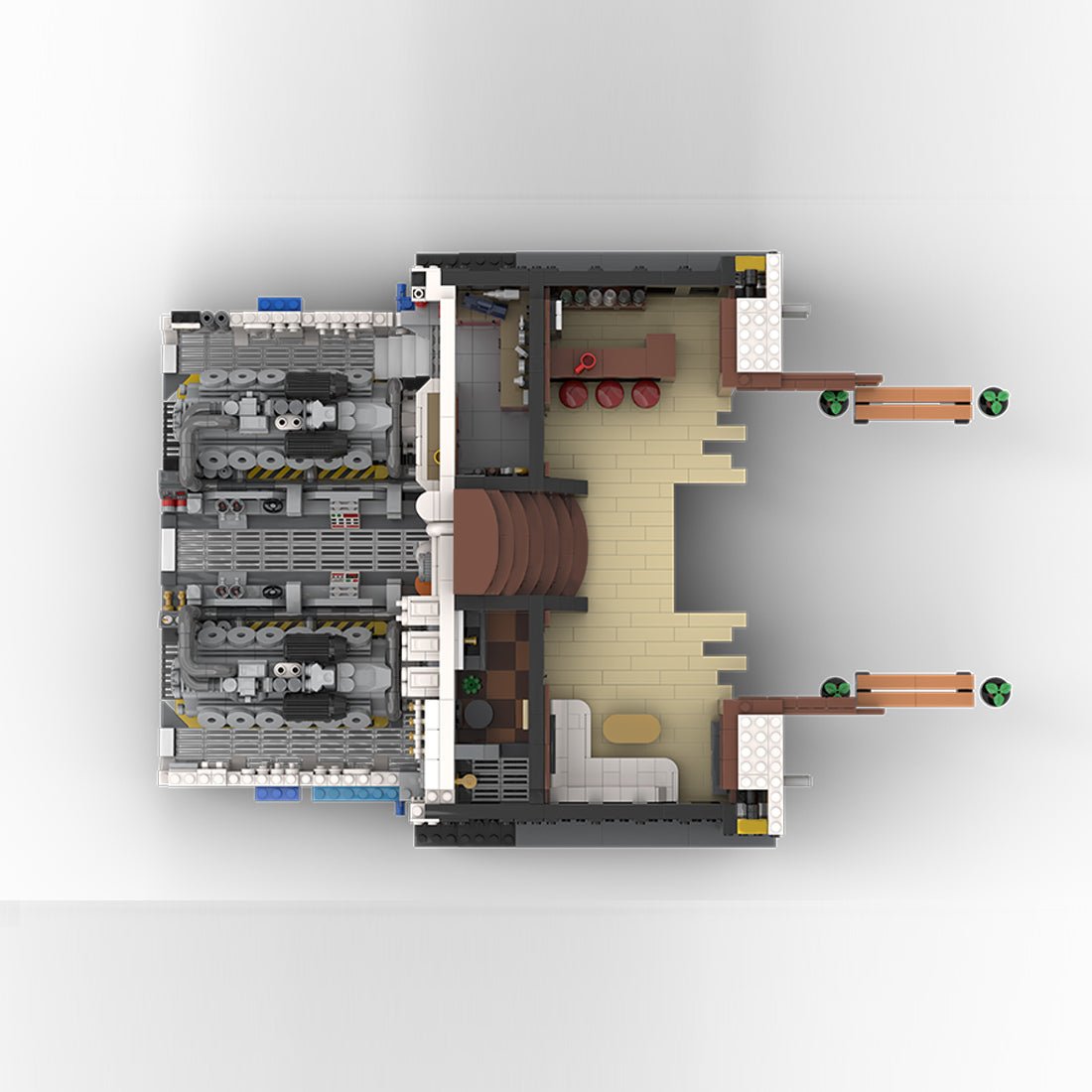 MOC - 230069 1/38 Scale Ultra MEGA Yacht - Part 2 Module 7 Deck 1 Stern Building Block - LesDiy - Building Blocks